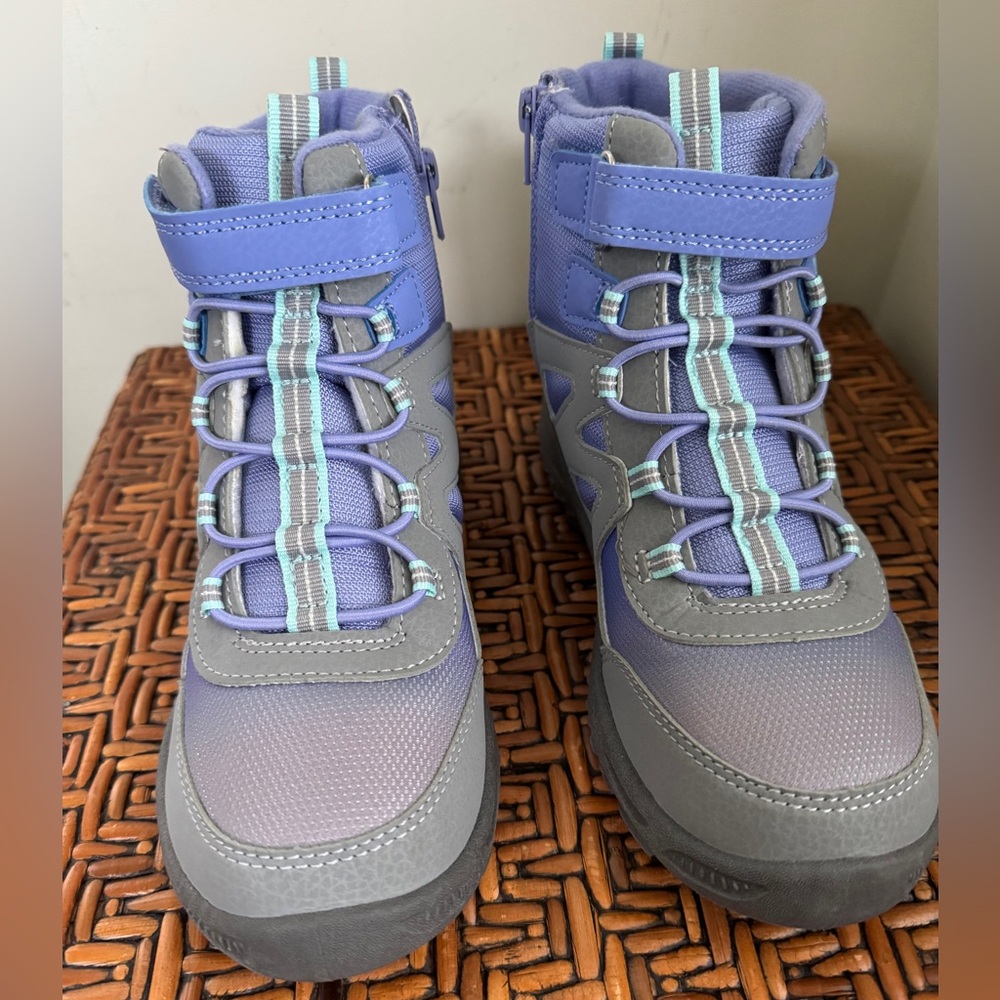 Merrell Big Kid's Polar Trekker Snow Boot 🥾in Gray/Purple/Turquoise BRAND NEW - Picture 4 of 9